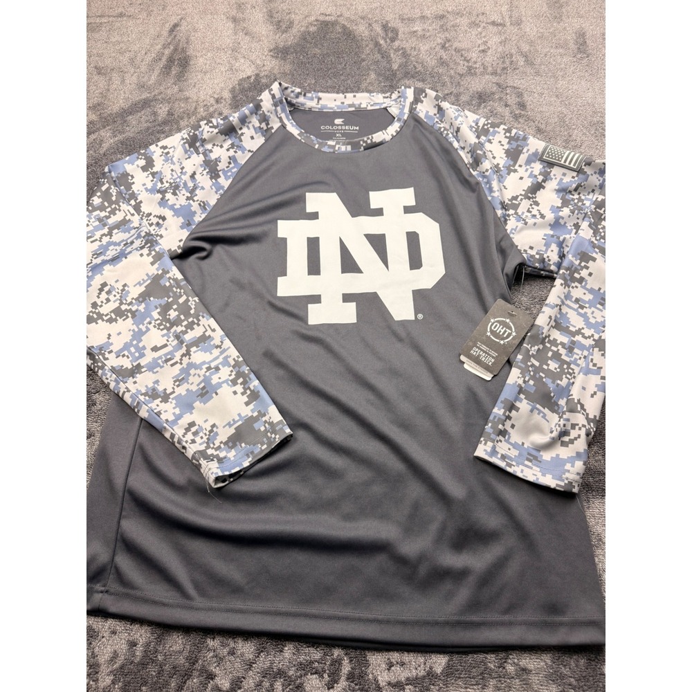 Colosseum Notre Dame Fighting Irish OHT Military Camo Long Sleeve Shirt Mens XL - Picture 2 of 9